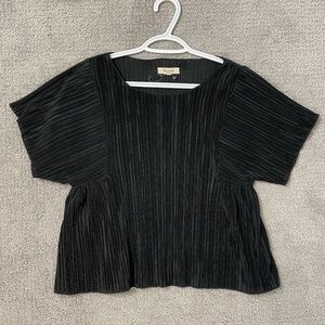 Madewell Flutter Sleeve Pleated Top (Kind of like Issey Miyake) Sz. XS